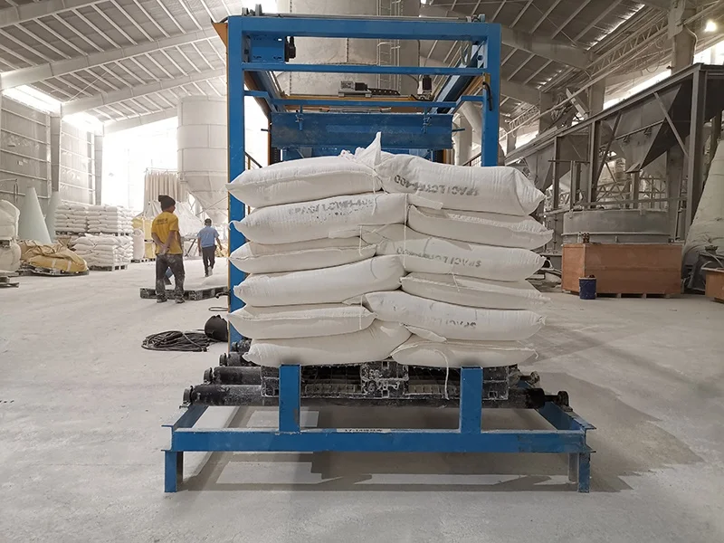 Automatic Tray Pallet Palletizer Sack Stacking Bag Palletizing with Pallet Dispenser and Finished Outbound System