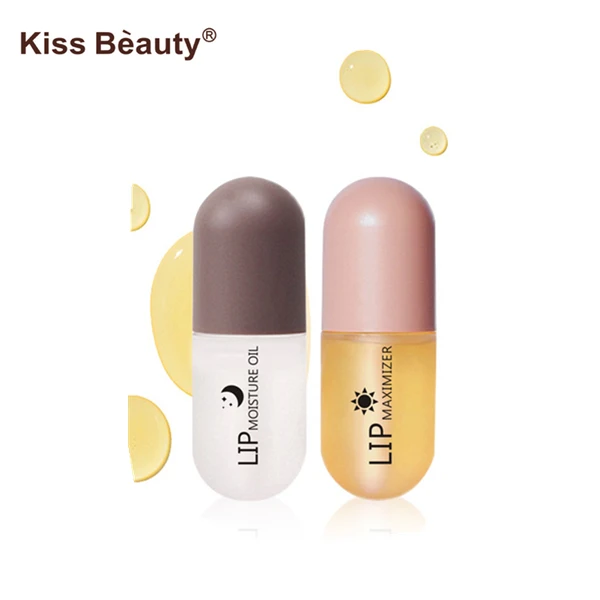 Kiss Beauty 3ml+ 3ml Lip Plump Set Lip Wrinkle Remover Scrub Moisturizing Repairing Plumping Lip Maximizer Liquid