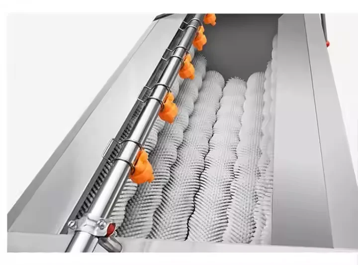 Electric Commercial Industrial Brush Roller Vegetable Carrot Sweet Potato Cleaning Washer Washing And Peeling Peeler Machine