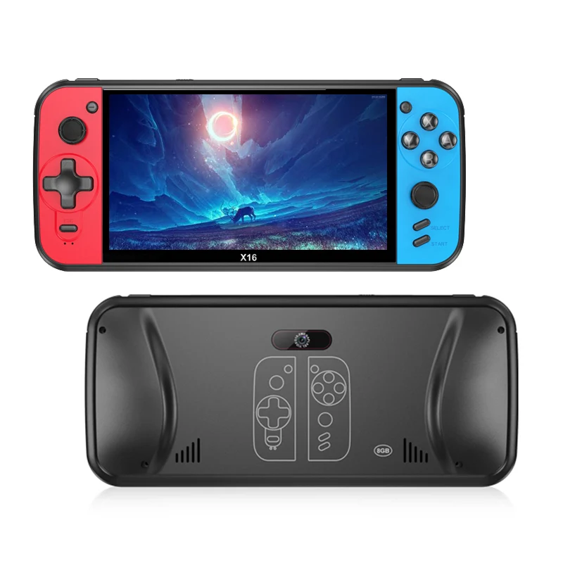 Wholesale Handheld HD 6.5inches 6000mAh Battery 64GB TF Card Expansion Game Machine X16 Game Console Retro With 10 Simulators