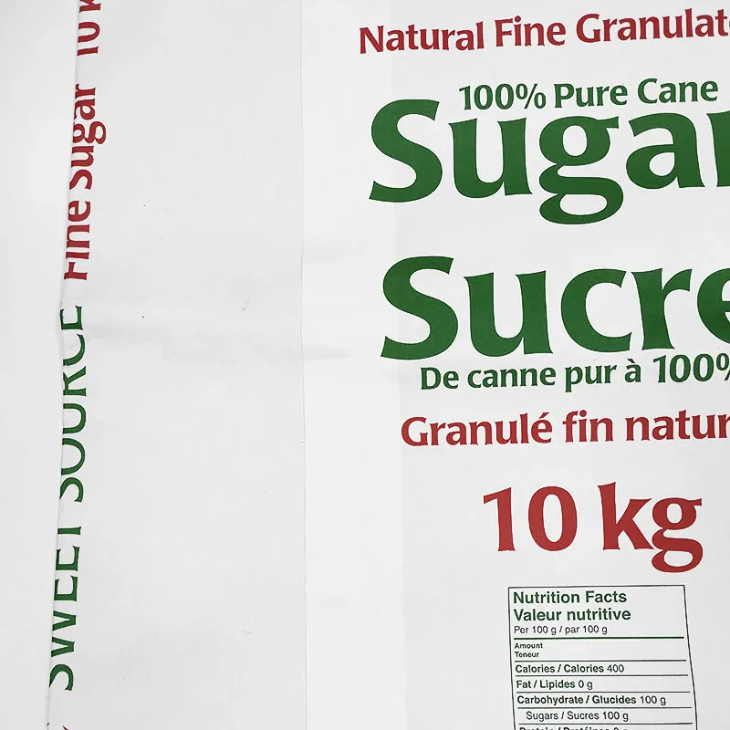 custom 10kg White Kraft Sugar Packaging Paper Bag For Rice Flour Sugar