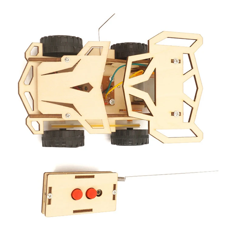 2024 DIY Remote Radio Control Cars RC Educational Toys for Children ABS Wood Assemble Jouets for Fun Early Education for Gifts