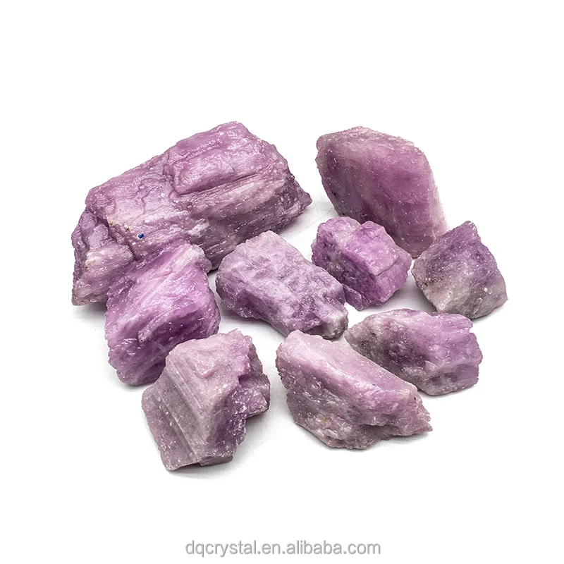 Natural raw purple spodumene quartz crystals stone rough pink kunzite for sale