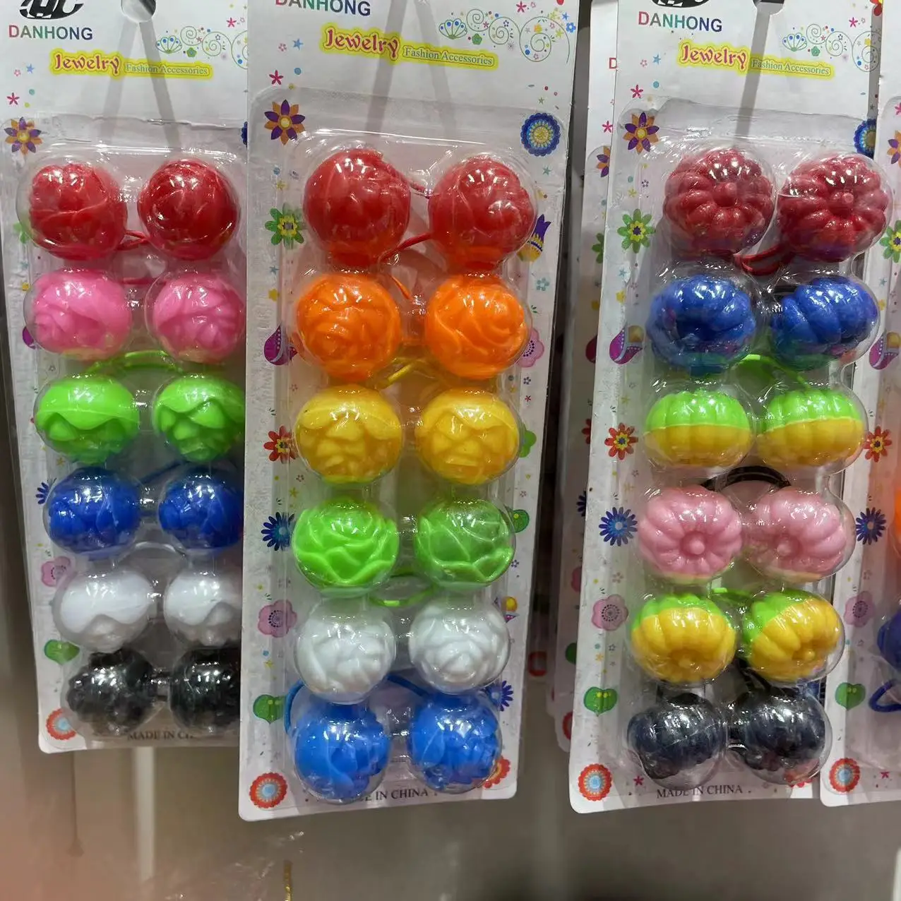 MYLULU Oversized 30mm&40mm beads Kids Girls Baby Knocker Balls Hair Ties Wholesale Hair Accessories with Balls for Girls Kids
