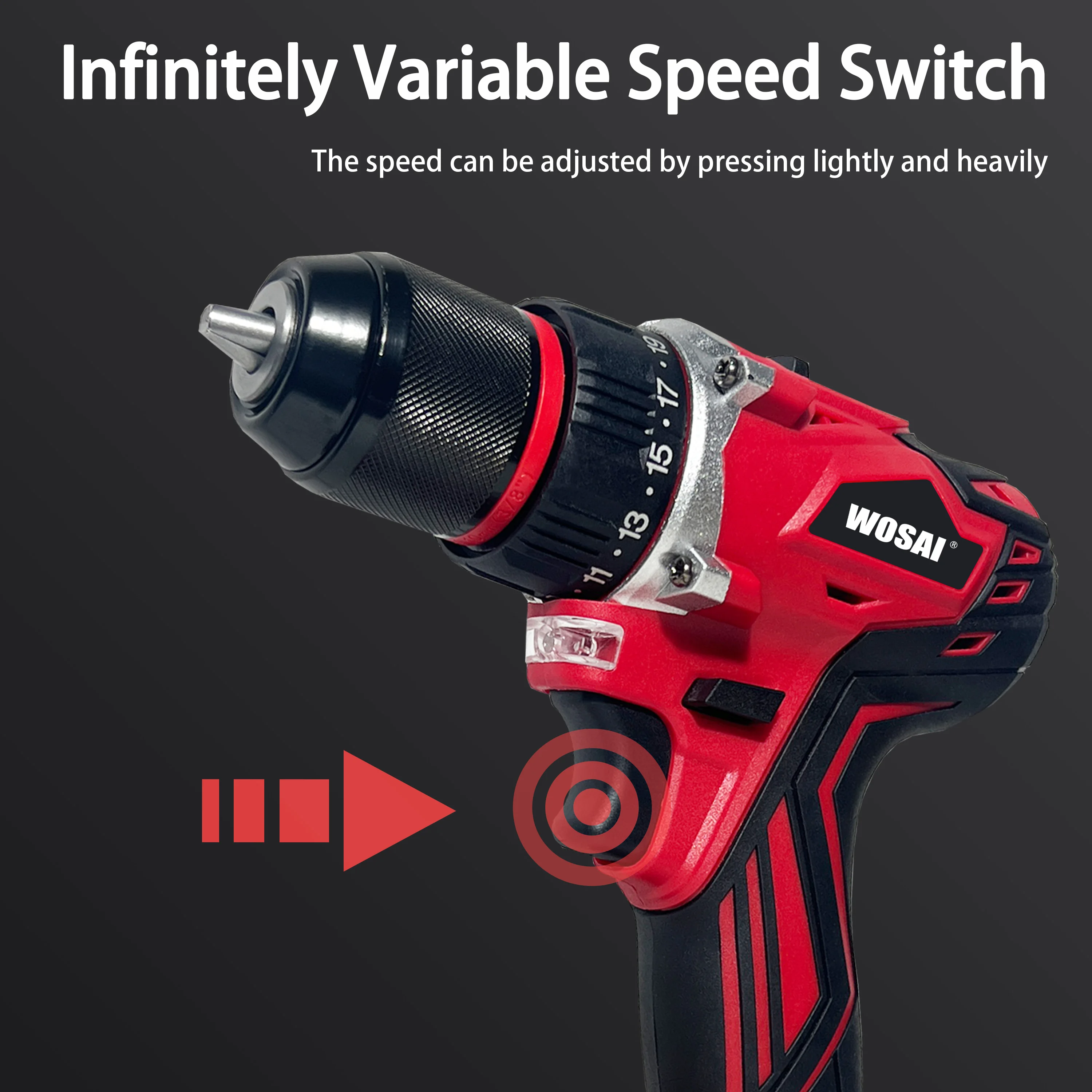 20V Various Speed Wireless Screwdriver Rechargeable Electric Portable Cordless Drill Kit with LED Light