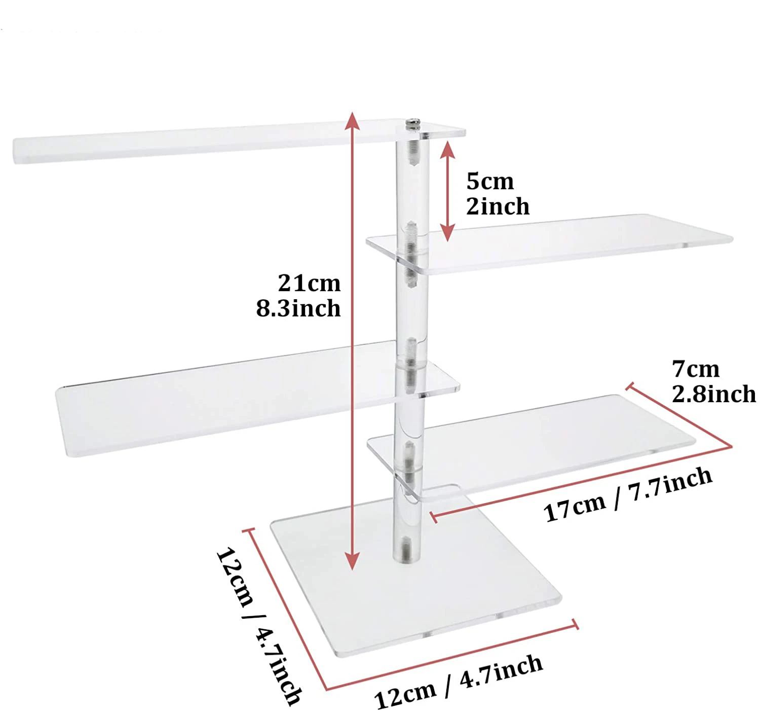 Acrylic Eyeglasses Sunglasses Display Case Organizer Box Eyewear Rack Holder 4 Tier Storage Tray for Men Women