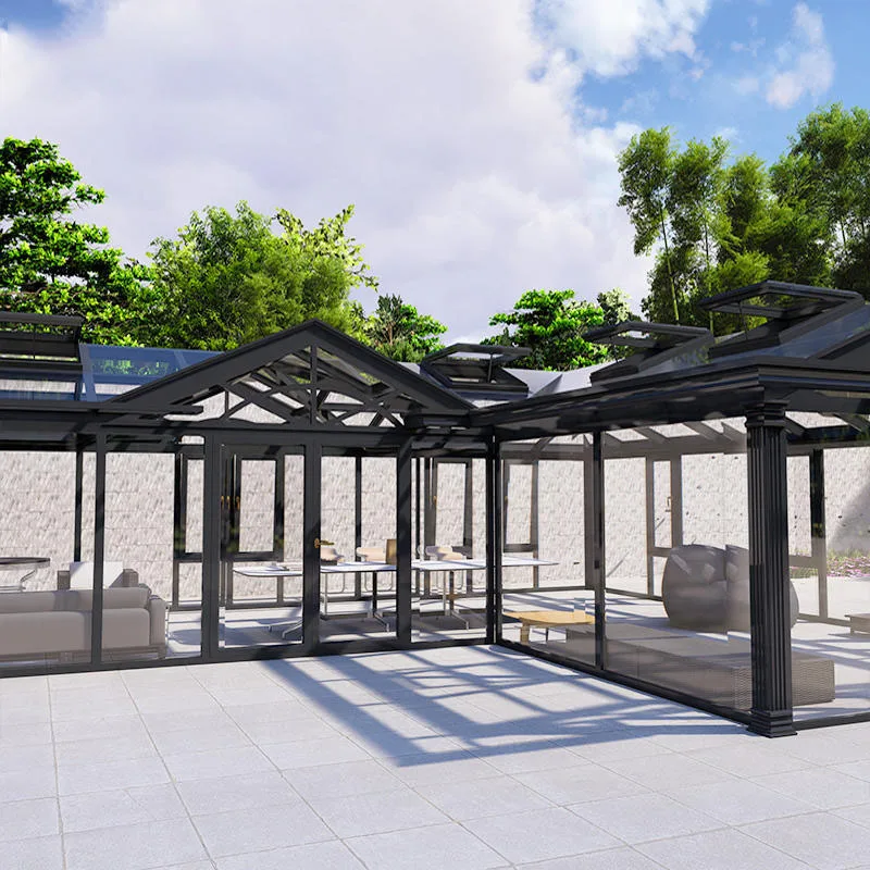 Modular prefab glass sunroom aluminum extrusion patio enclosures sliding doors