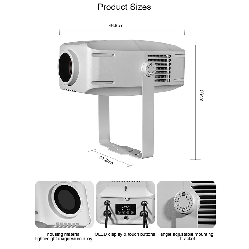 400W Logo GOBO Projector for Business Building Advertising Power LED Lighting Projection IP65