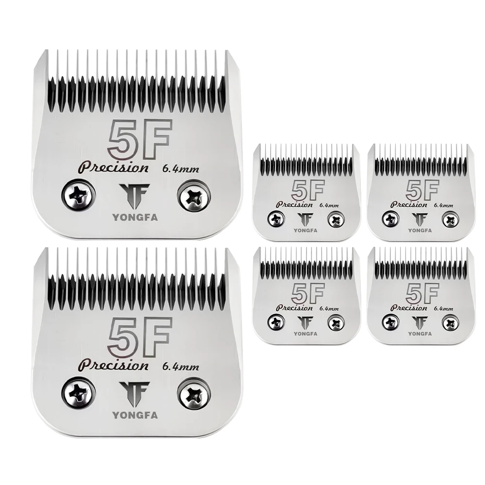 High Carbon Steel Detachable Dog Grooming Ceramic Blade 5F 6-piece Set Fit For Most Andi,Oster,Wahl A5 Clippers