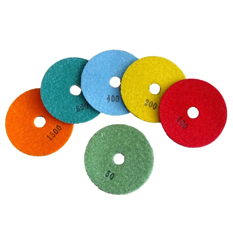 XWK Manufacturer 4inch 100mm granite wet diamond polishing pads for granite and marble polish