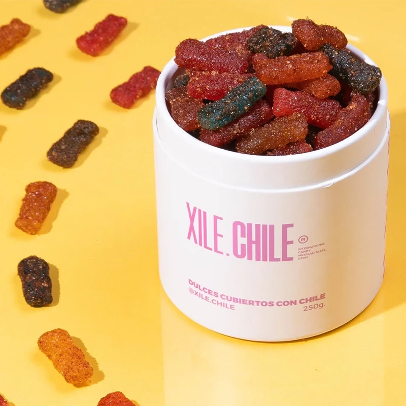 Customized Logo Spicy Strips Snack Box Sustainable Fudge Soft Candy Box Cardboard Tube Paper Box Packaging