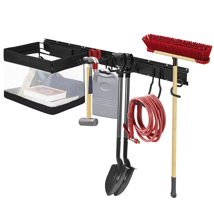 JH-Mech Professional Good Quality Garage Hooks Hangers Gardening tools Storage Basket Multipurpose Garden Tool Storage Rack
