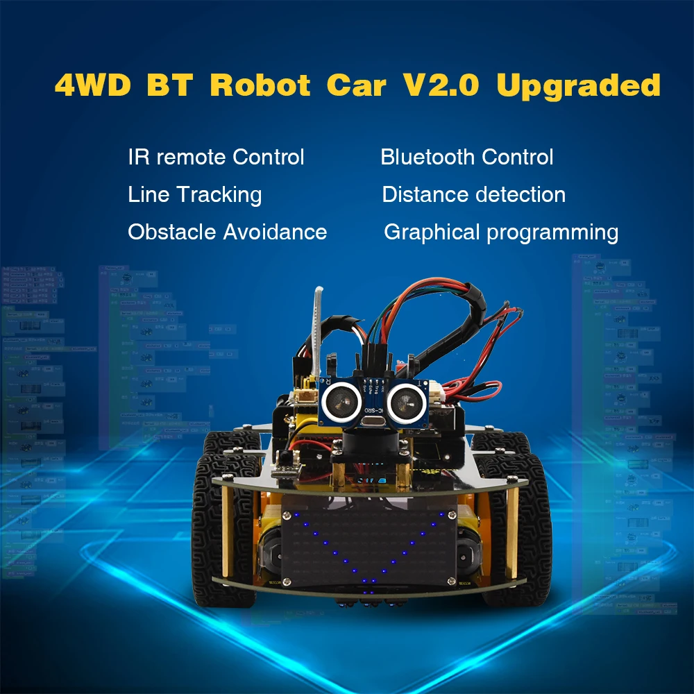  Высококачественный робот-автомобиль 4WD BT V2.0 для Arduino Smart Robot