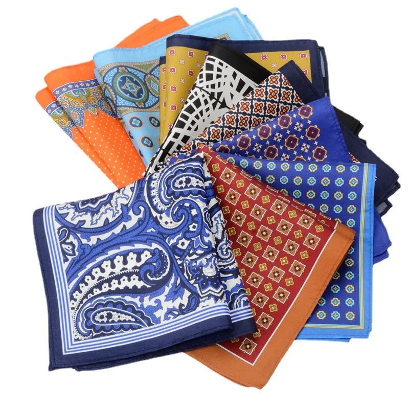 Luxury 100% Silk Pocket Squares Business Suit Pocket Square Classic Pattern Mens Handkerchief