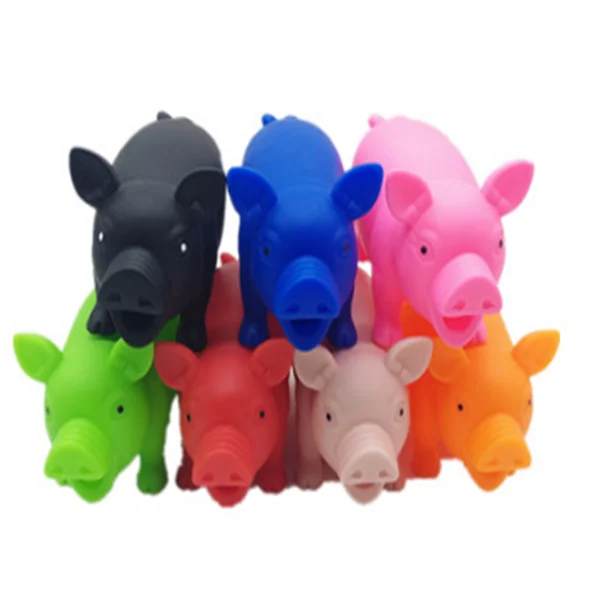 hot sale toys plastic colorful medium size squeeze scream pig animal toy for kinds