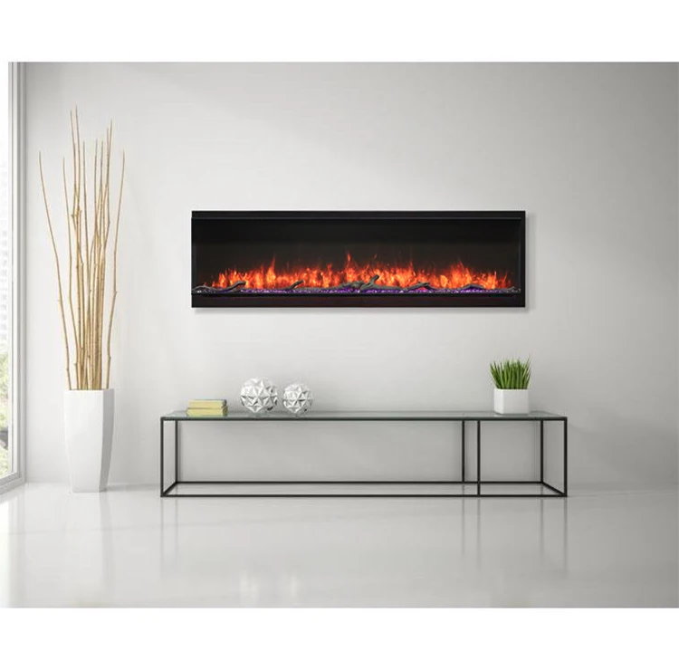 Best 60 inch Built In Double Sided Electric Fireplace Decorative Led Lights Realistic Flame Effect Electric Fireplace