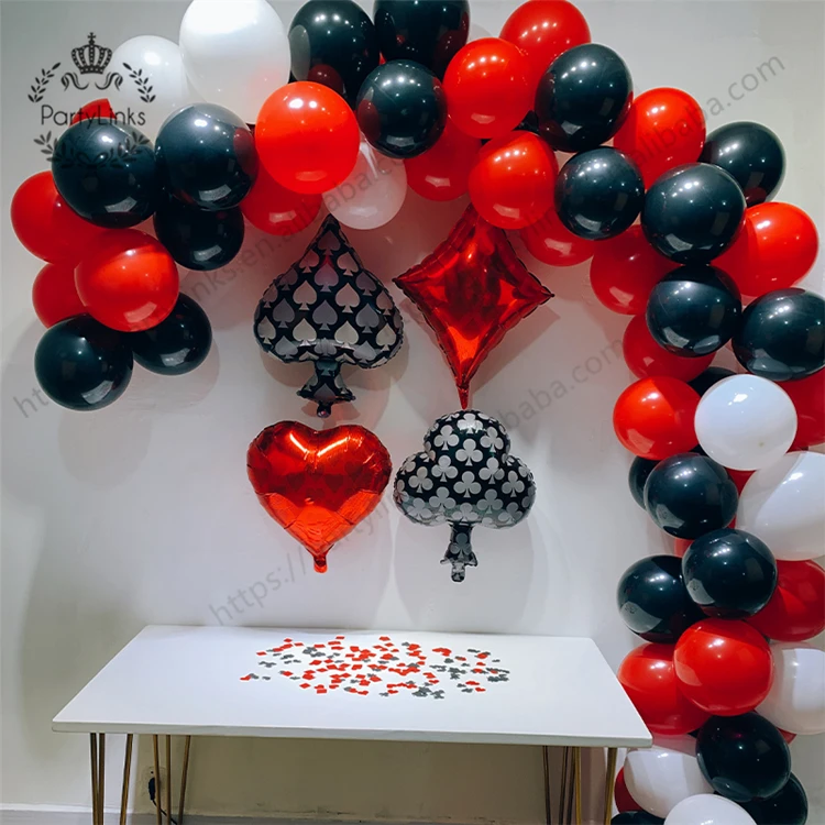 87pcs Casino Party Decoration Supplies Set Casino Balloons Latex Poker Las Vegas Themed Parties birthday party decorations adult