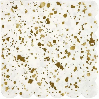 Beverage cocktail paper napkin with scallop edge 2 ply full color printing paper napkin