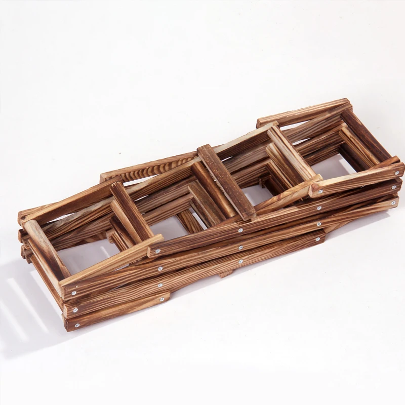 Expanding Red Wine Shelf Wine Holders Wood Foldable 10-Bottle Wood Wine Rack