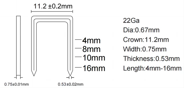 High quality stainless steel manual gun nail 10F SS304