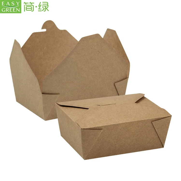 Easy Green disposable food to go kraft paper food packaging lunch box