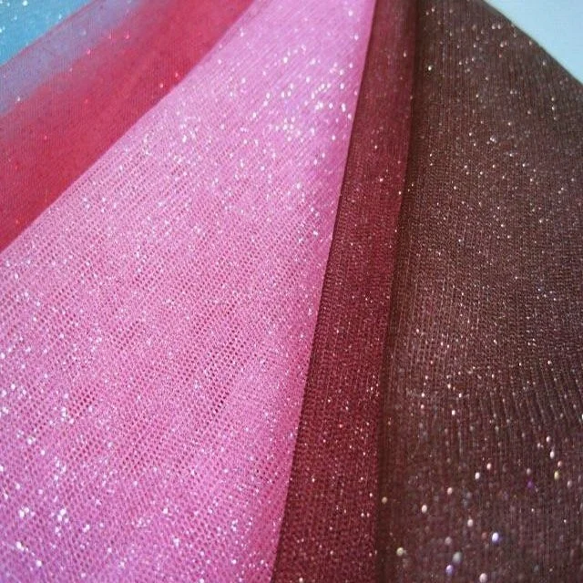 Sparkling and lightweight anti-wrinkle stretch glitter mesh tulle fabric