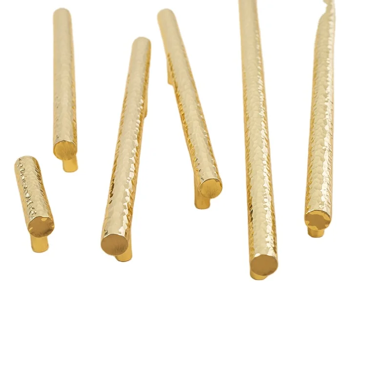 Pure brass hammer handle Nordic high-end closet cabinet door drawer furniture strip handle