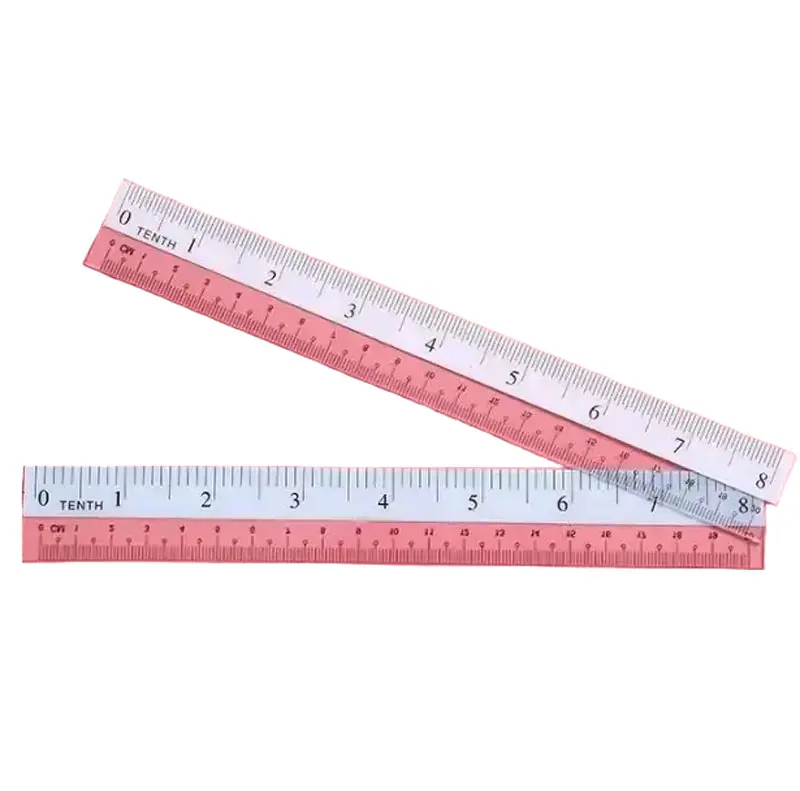 20CM transparent scale plastic ruler for school students Straight ruler