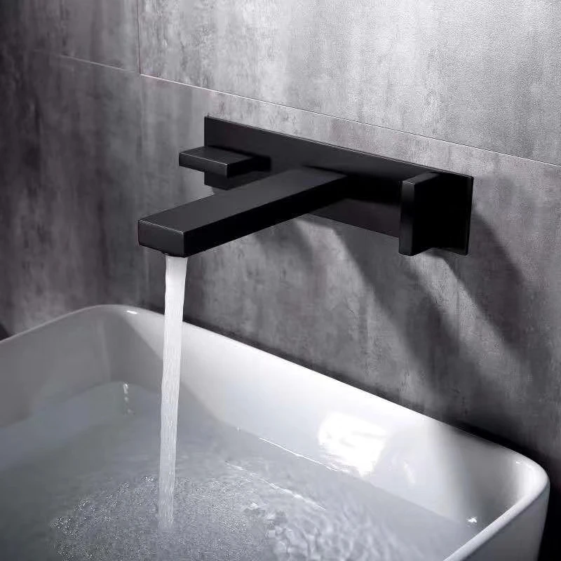 
New design bathroom sinks wall mount waterfall bathroom black taps basin faucet taps 