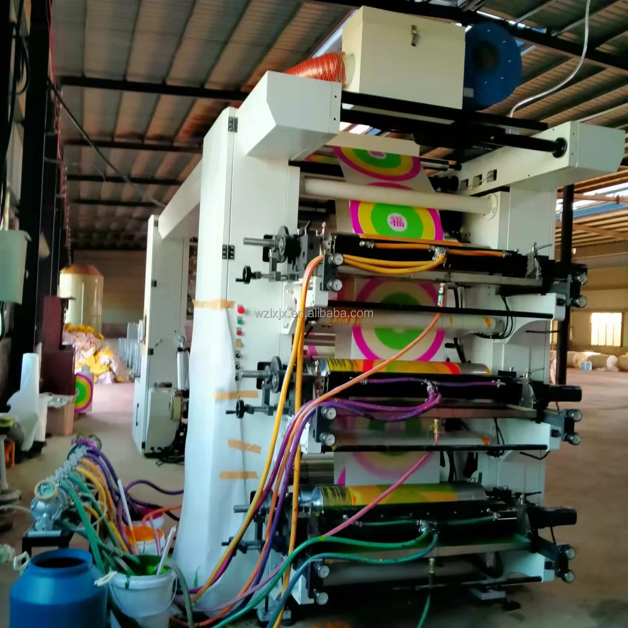 High Speed Six Color Belt Drive Flexographic Machine For Printing Kraft Paper Bag/Cup