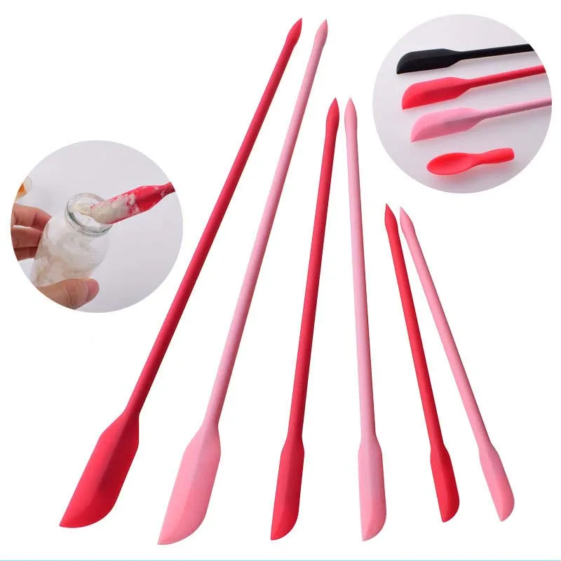 2 в 1 бытовой скребок с длинным наконечником минималистичные силиконовые инструменты для выпечки мини-скребок ложки