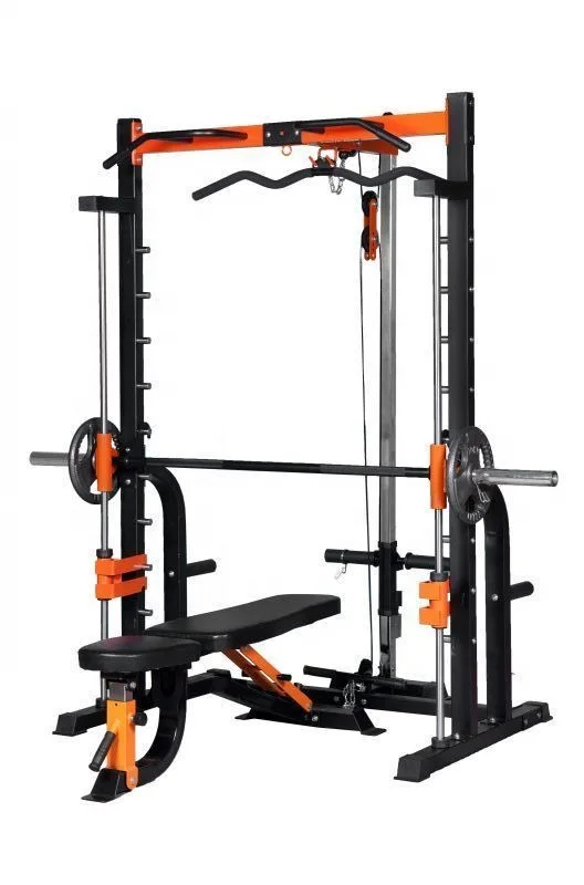 ZY Fitness Smith Machine Home Gym Power Cage with Semi-commercial Adjustable Bench
