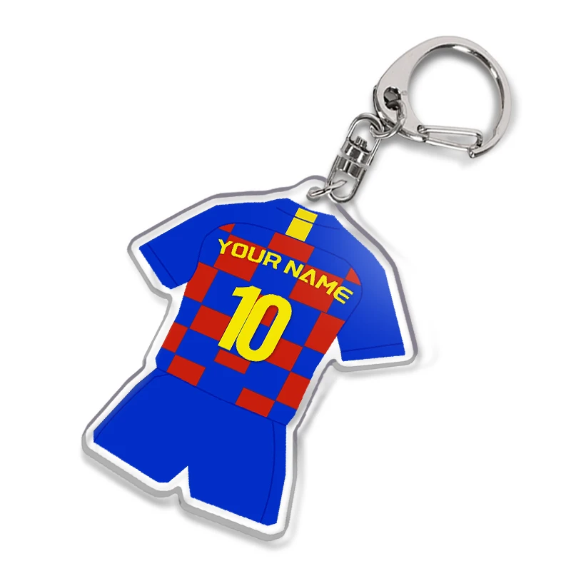 2024 Hot Selling Paris Football Stars Keychains Messi Soccer Jersey Custom Acrylic Keychain Charm Plastic keychain