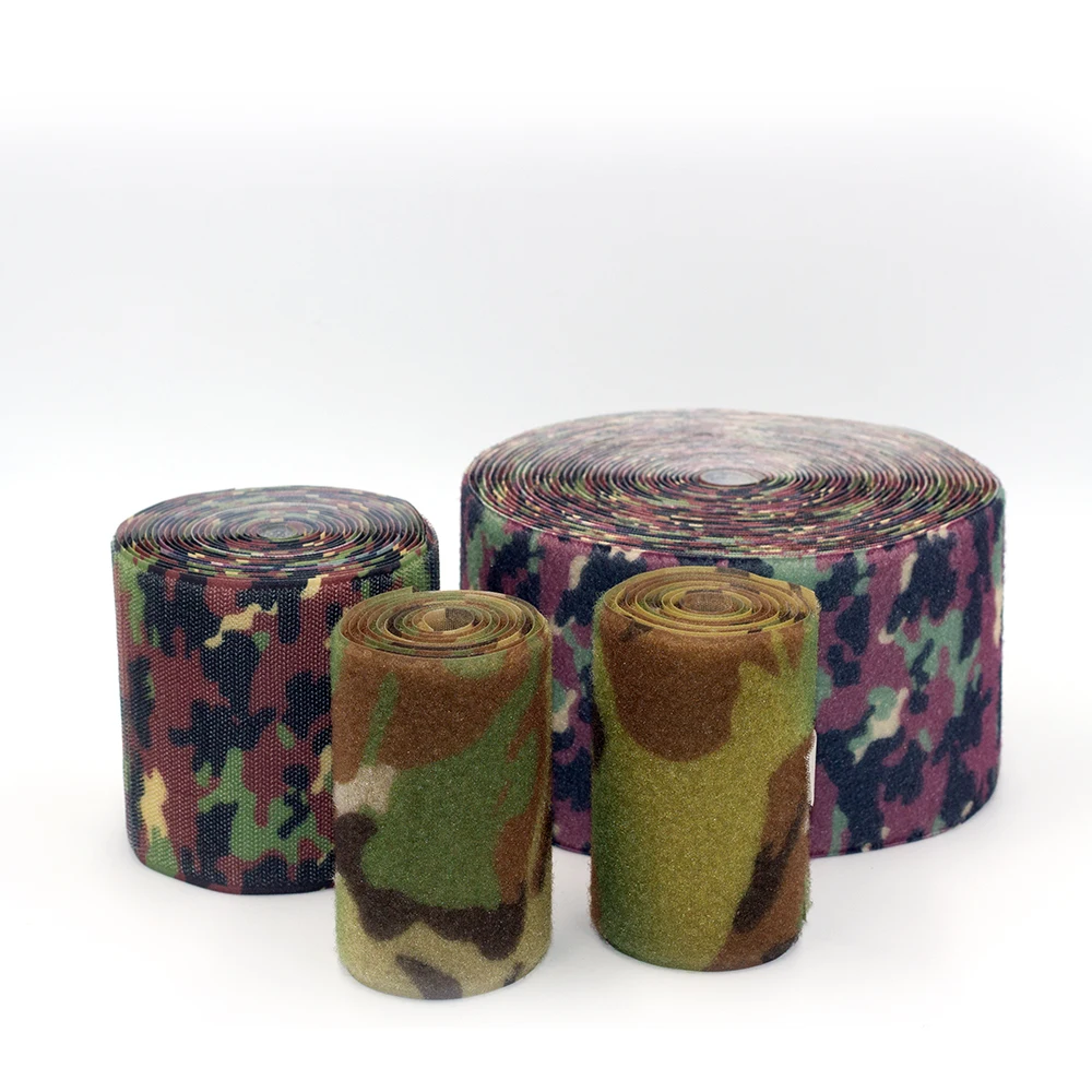 Outdoor camouflage traps camouflage print tape for jacket backpack with hook and loop Different Size Tape Fastener