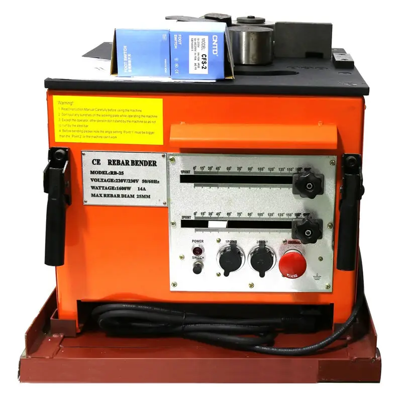 ODETOOLS Manual Rebar Bender Rod Bending Machines RB-25 Table Steel Bar Bender