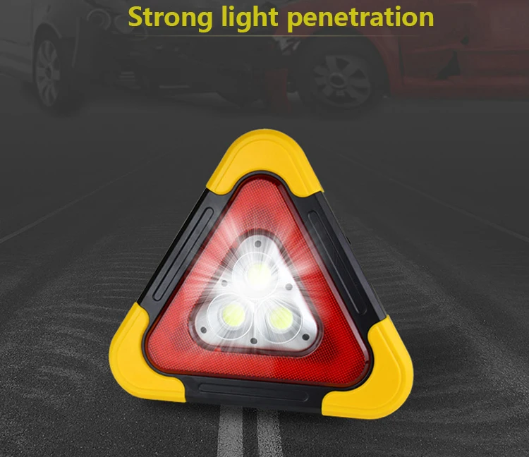 New Car Reflective USB Solar Charging Triangle Emergency Warning Lamp Car Traffic indicator flash warning lamp