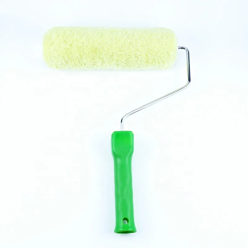 Paint Roller 9inch Green Acrylic Material Birdcage  Bracket with Green Rubber Handle