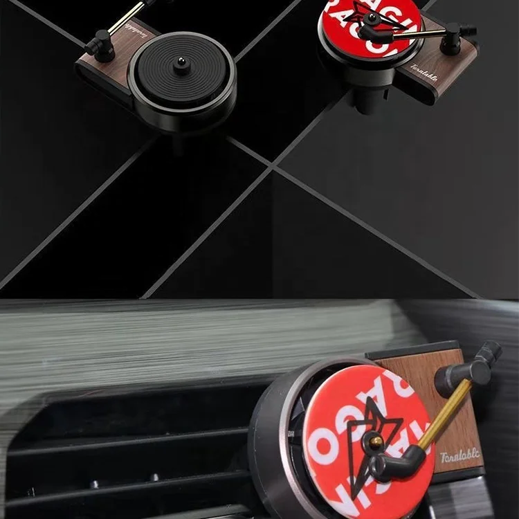 Customize CD Disc Perfume Vent Clip Turntable Car Air Freshener Record Player