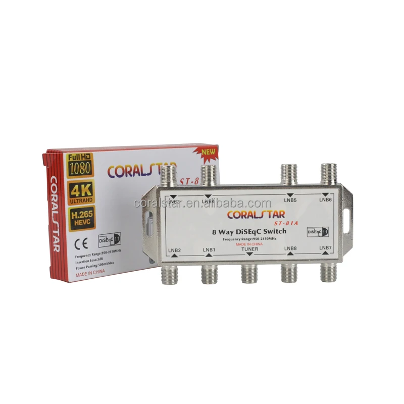 Hot Selling Satellites FTA TV LNB  diseqc switch for satellite receiver 8  Way splitter