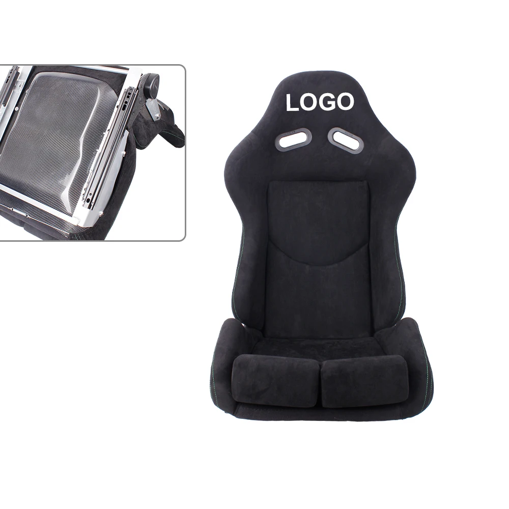 1 Pair Universal Real Carbon Fiber Racing Seat Bracket Adjustable Slider Race Car Seats with Logo