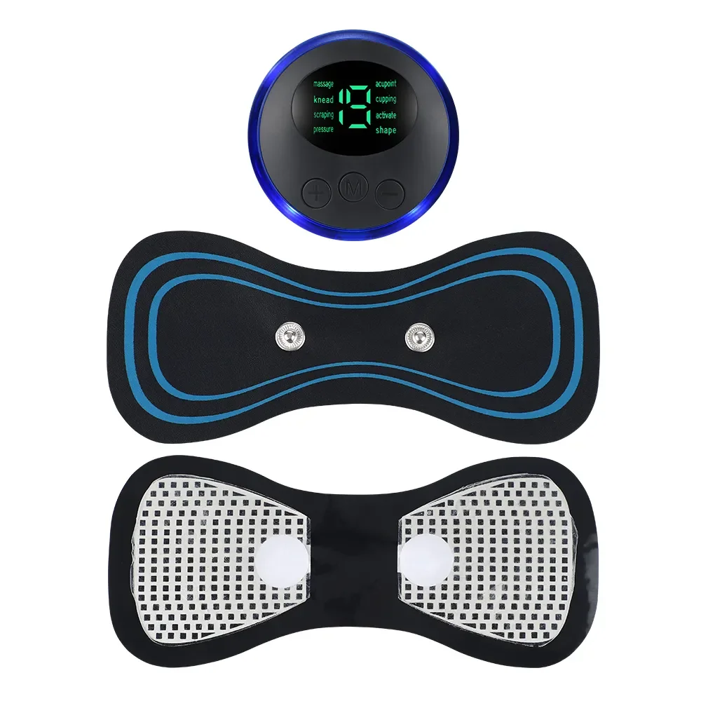 Mini Wireless Smart TENS Units Pad Electrical Butterfly Massager 12 Modes Pulse Treatment Full Body Relaxer