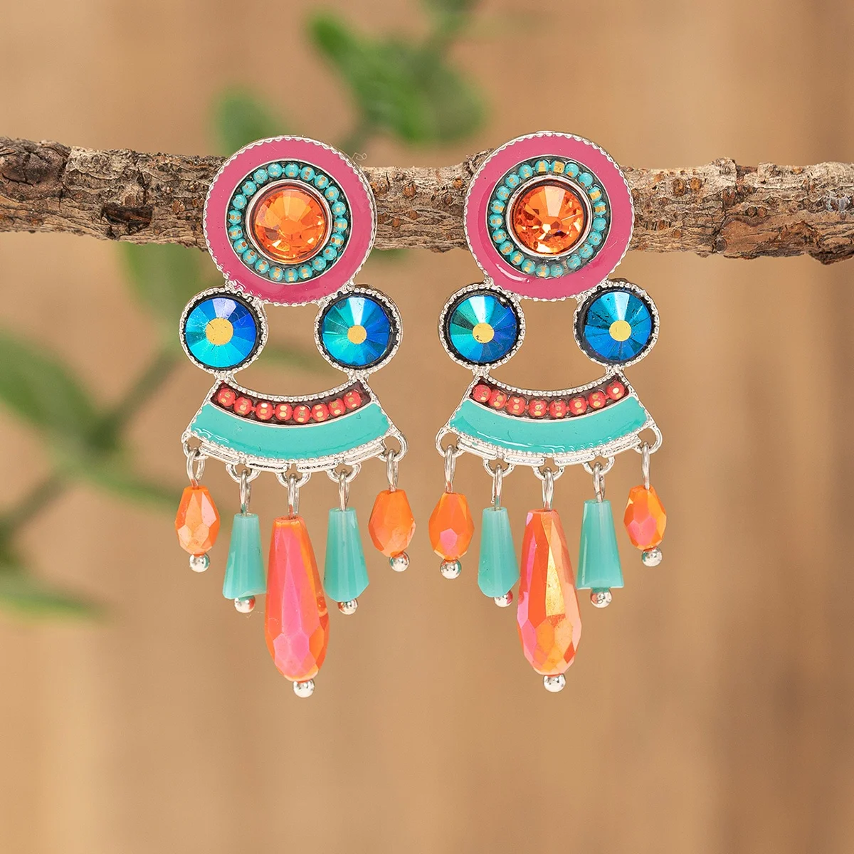 Yiwu Collection Indian Traditional Bollywood Fashion Jewelry Polki Diamond Big Jhumka Earrings