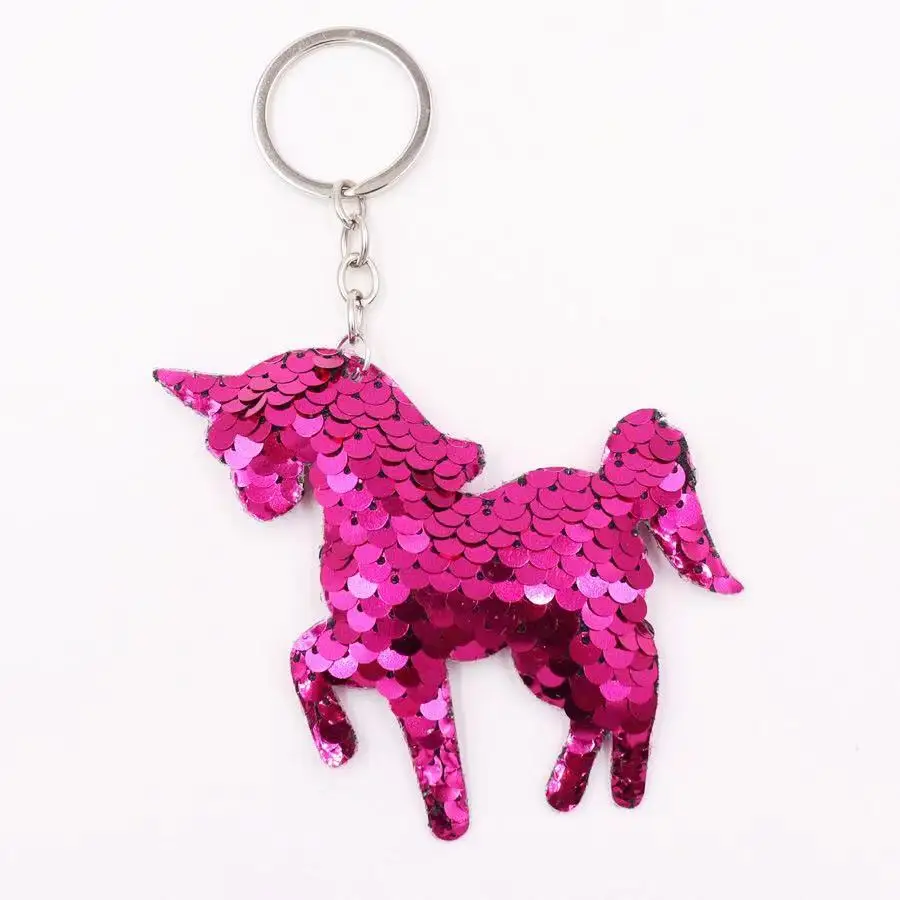 Брелок с пайетками и милым единорогом