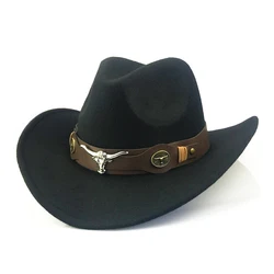 High Quality 9 Color In Stock Handmade Wide Brim Cowboy Hat Men Wool Cowboy Hat Sombrero Mexican Jazz Hat