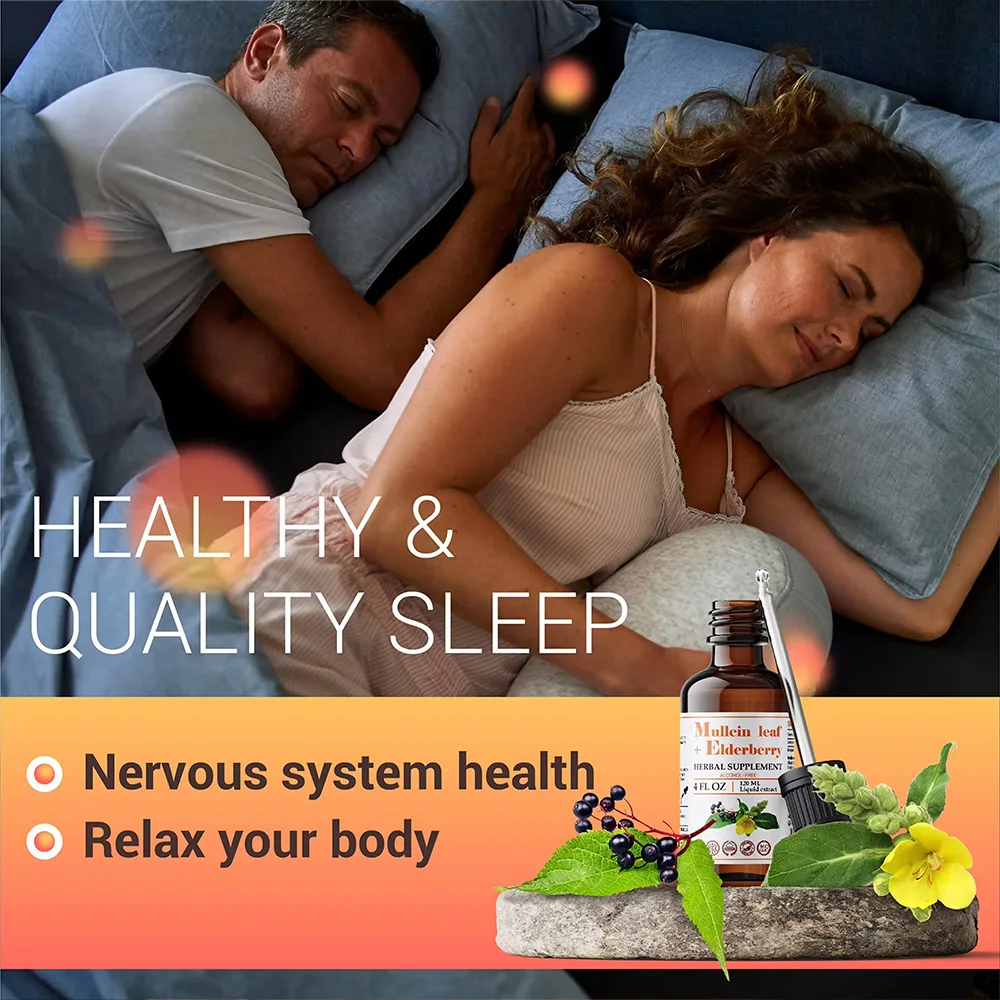 Mullein Leaf Drops with Elderberry for Lung Detox Mullein Tincture Bronchial Cleanse Respiratory Support Mullein Supplement