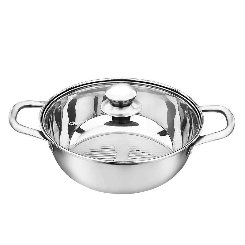
Large Capacity Hot Pot Stainless Steel Clear Soup Pot With Lid For Home 