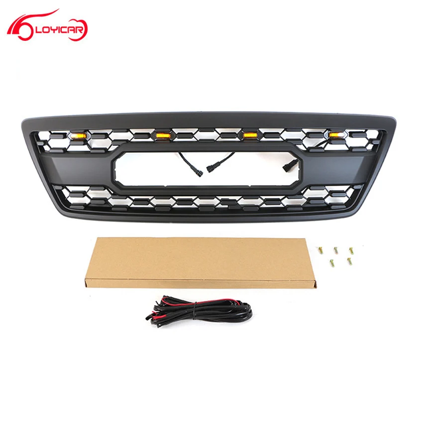 Car Front Bumper Grill Mask Radiator Grille Compatible For Lexus LX470 2003-2007 Grille with LED Amber Lights ABS Accessories