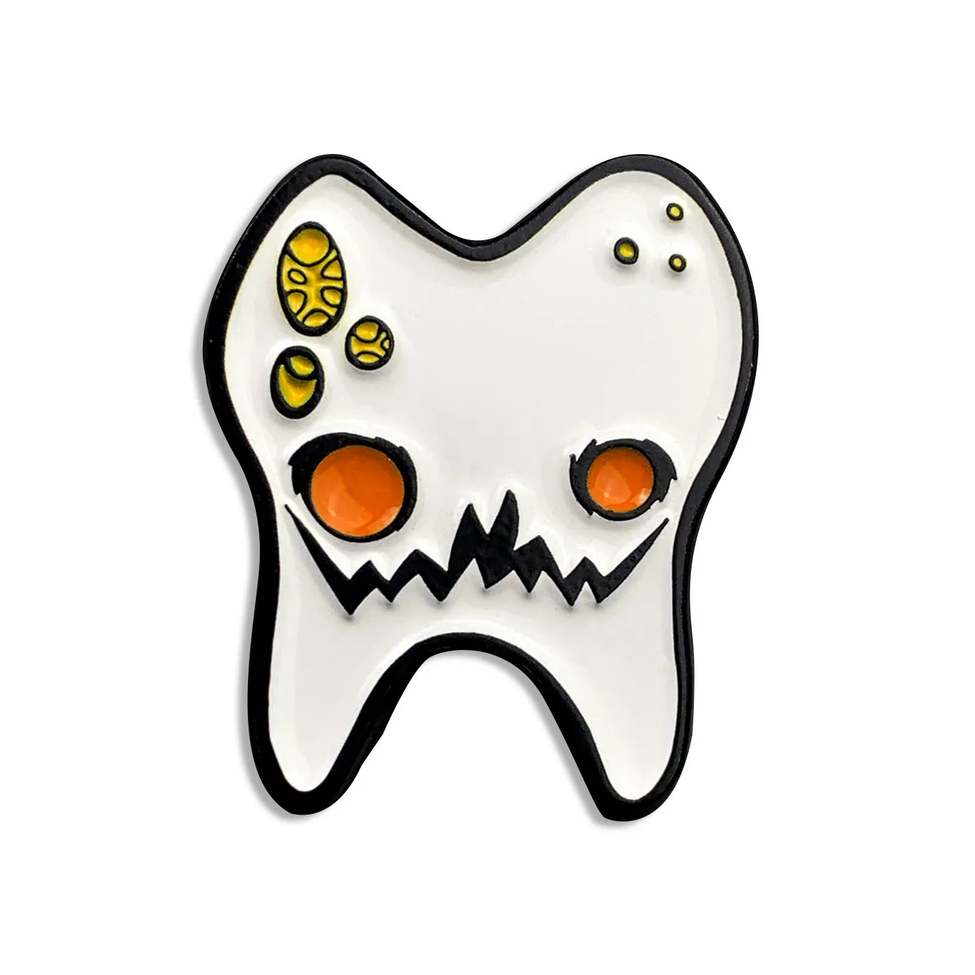 Custom funny cartoon cute teeth design metal enamel brooch fashion personality tooth badge pin clothing accessories jewelry