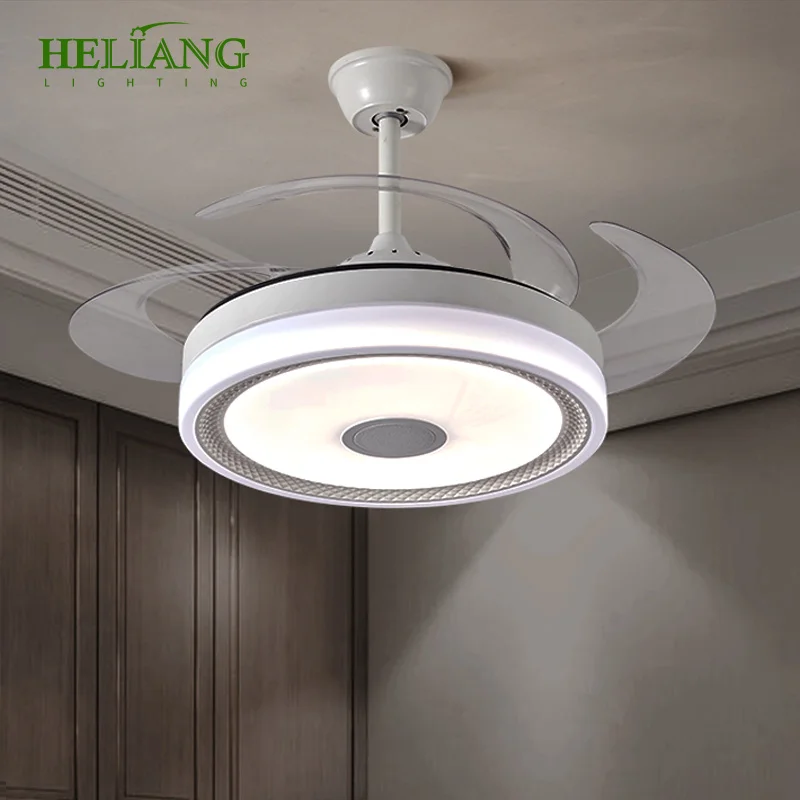 Manufacturers wholesale Home Appliances Abs Blades Dc Bldc Remote Control Invisible Ceiling Fan Lamp