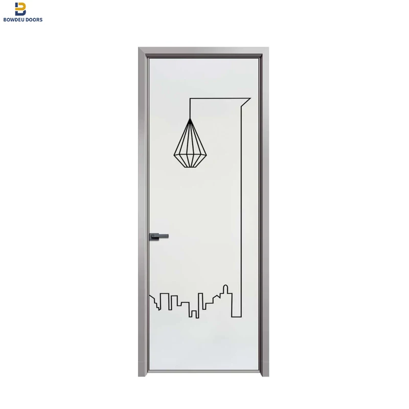 Aluminum bathroom door for houses toilet door interior waterproof  single door leaf latest design by china supplier